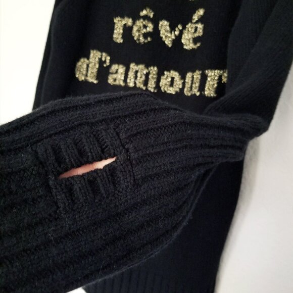 Zadig & Voltaire Valmy Reve D'Amour Vneck Jumper Sweater L 100% Merino Wool $358 - Picture 11 of 16